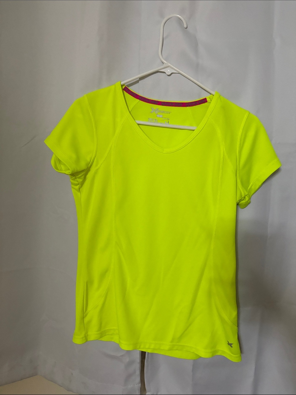 Xersion Neon Yellow Short Sleeve V-Neck Active Top